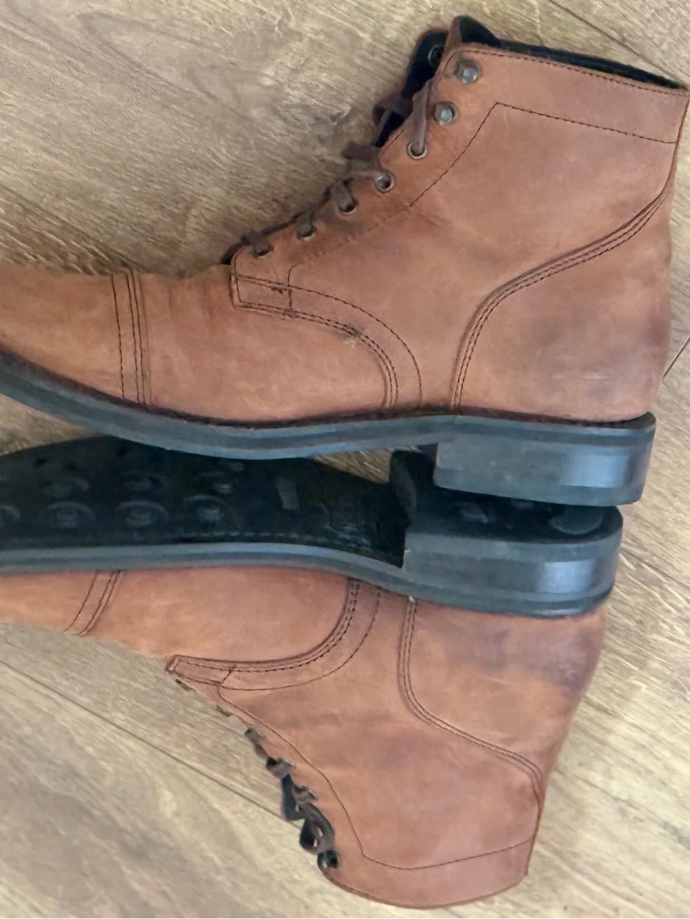 Thursday Captain Boots Men 10.5 Terracotta Brown Leather Cap Toe Lace Up
